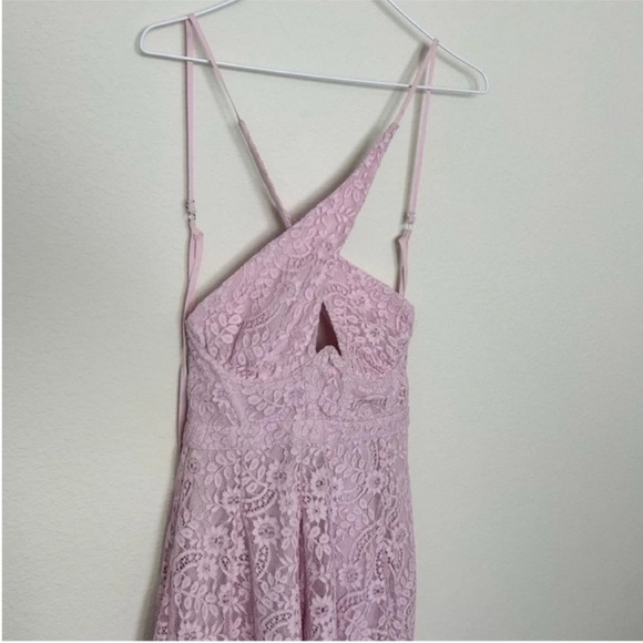 For Love & Lemons Carmela Lace Mini Dress Pink - Picture 7 of 10